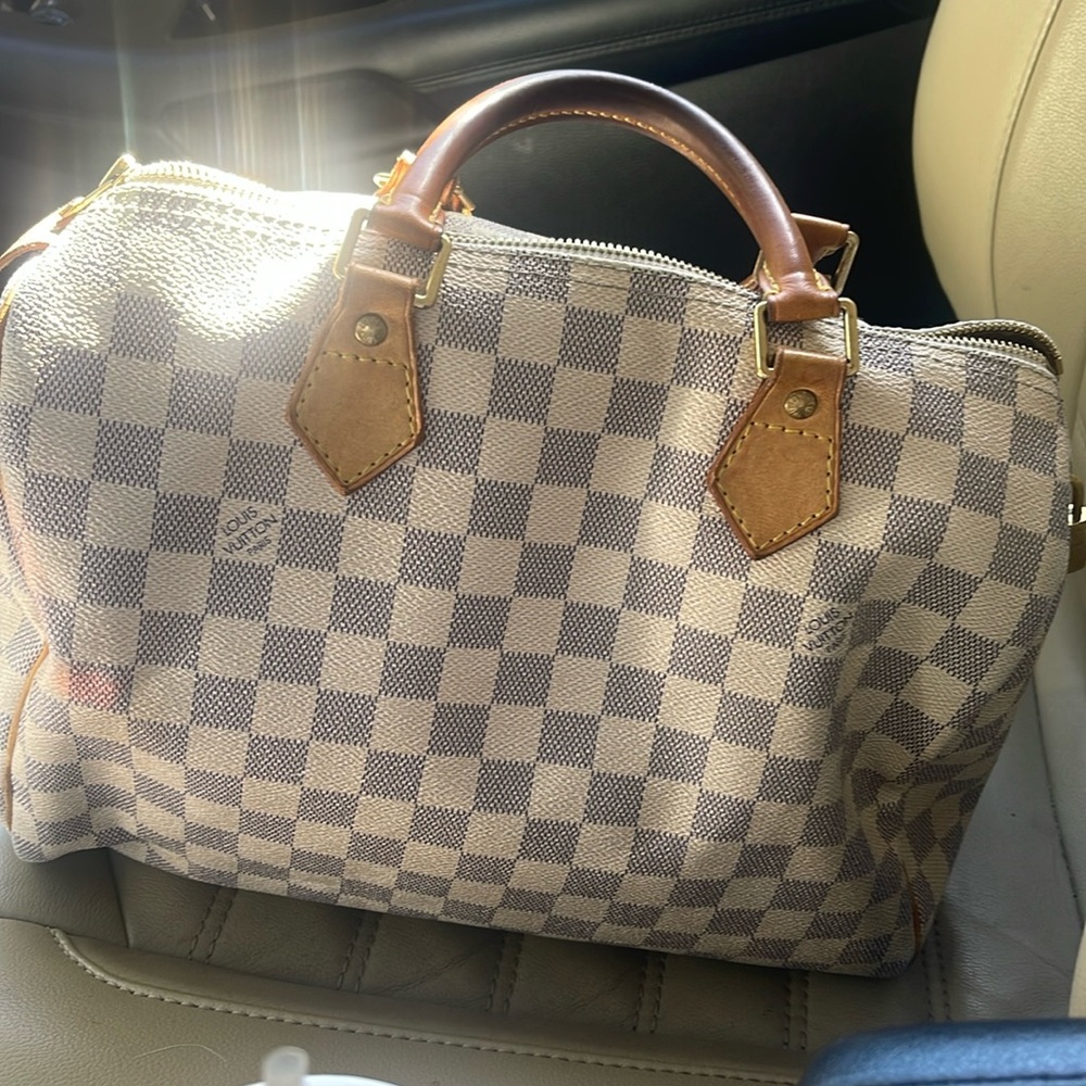 Authenticated Louis Vuitton Speedy 30 Damier Azur